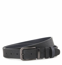 LoopTwo Pin Buckle Reversible Top Grain Leather Belt - Black Blue