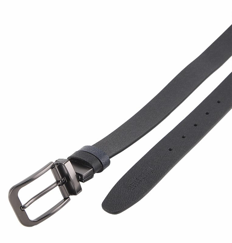 LoopTwo Pin Buckle Reversible Top Grain Leather Belt - Black Blue