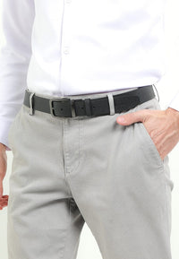 LoopTwo Pin Buckle Reversible Top Grain Leather Belt - Black Blue