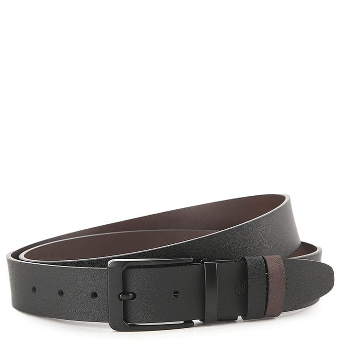 LineShift Pin Buckle Reversible Top Grain Leather Belt - Black Brown
