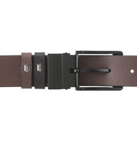 LineShift Pin Buckle Reversible Top Grain Leather Belt - Black Brown