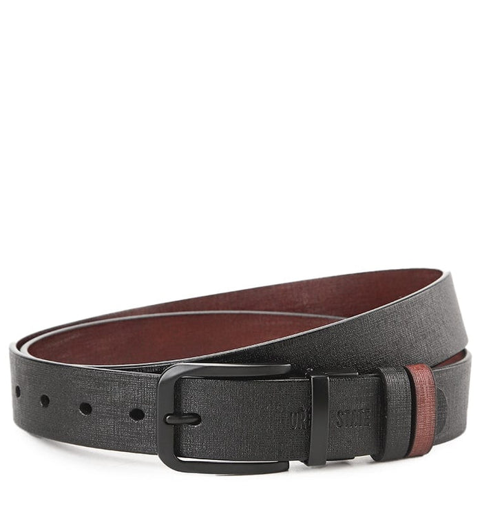 Dualist Pin Buckle Reversible Top Grain Leather Belt - Black Brown