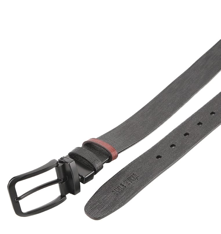 Dualist Pin Buckle Reversible Top Grain Leather Belt - Black Brown