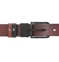 Dualist Pin Buckle Reversible Top Grain Leather Belt - Black Brown