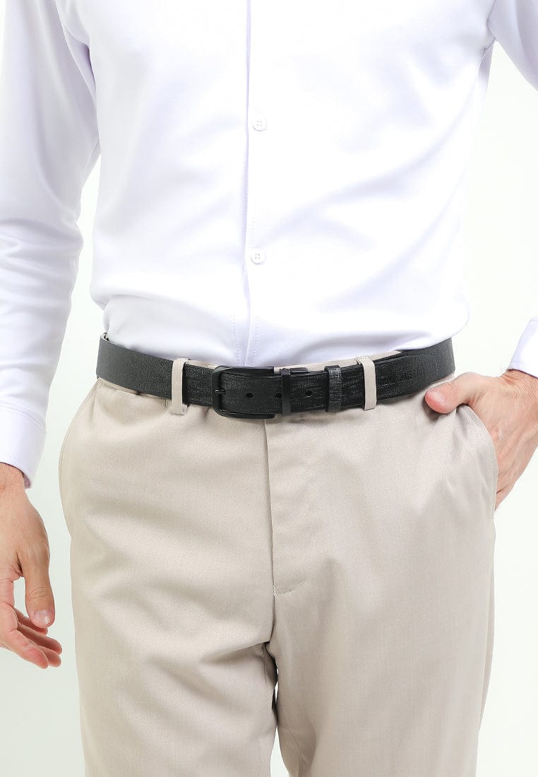 Dualist Pin Buckle Reversible Top Grain Leather Belt - Black Brown