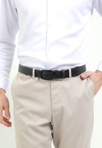Dualist Pin Buckle Reversible Top Grain Leather Belt - Black Brown