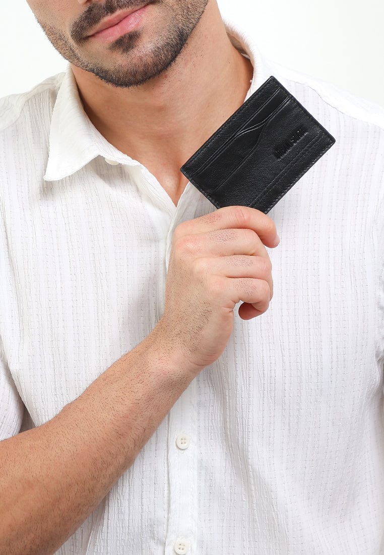 Axis Carry Leather Card Wallet - Black