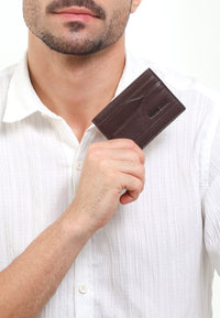 Axis Carry Leather Card Wallet - Brown