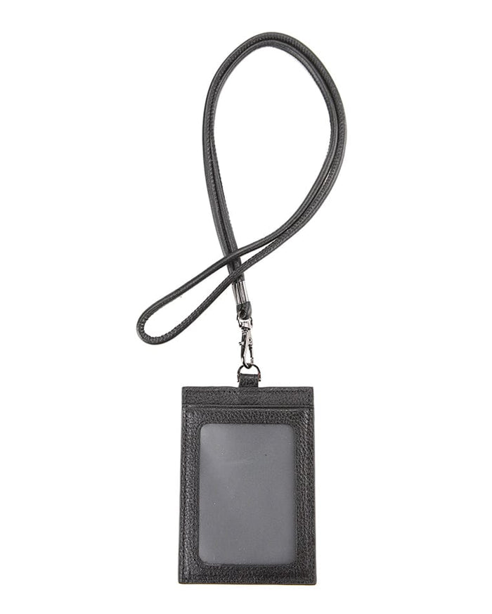 Everyday Carry Leather Card Lanyard - Black