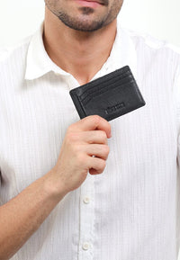 Metro Carry Leather Card Wallet - Black