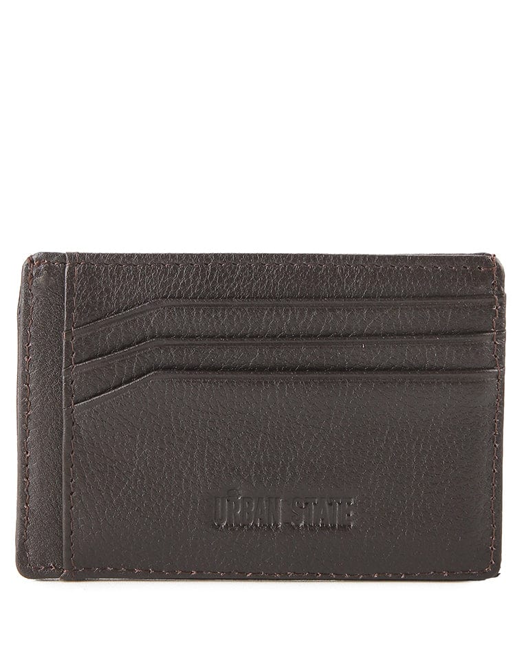 Metro Carry Leather Card Wallet - Brown