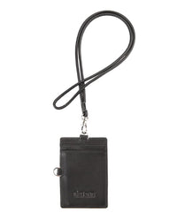 Slim Carry Leather Card Lanyard - Black
