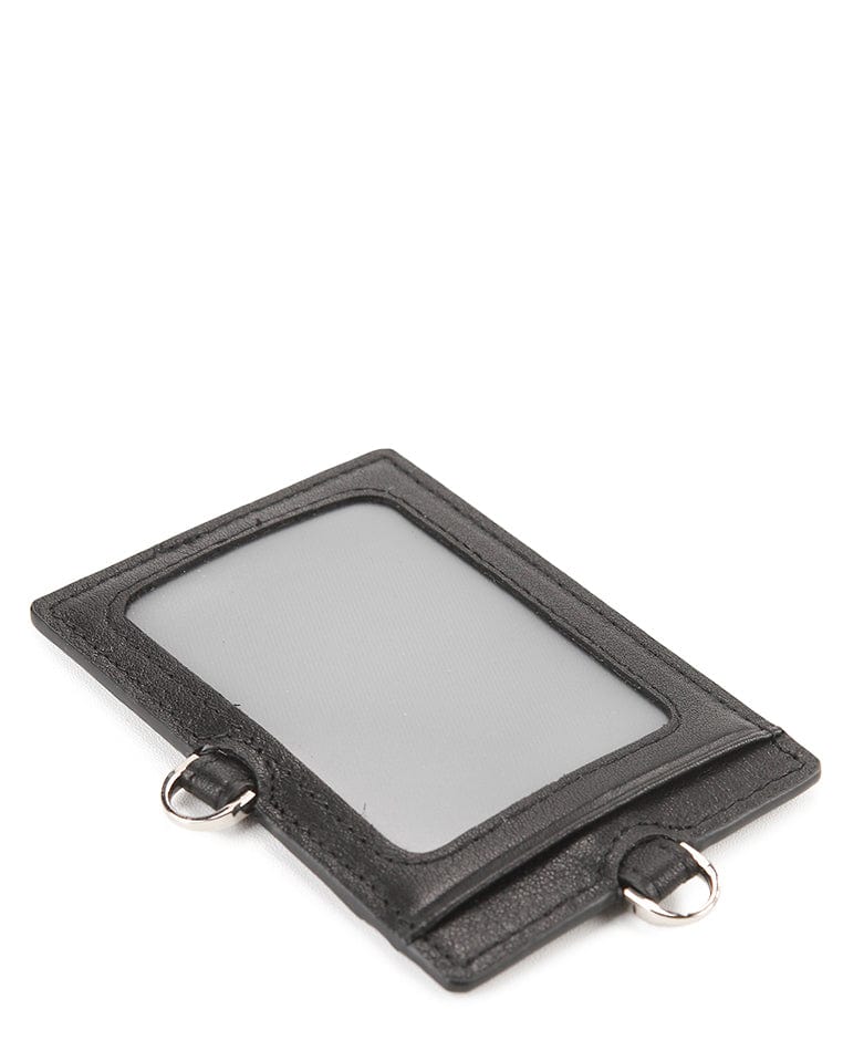 Slim Carry Leather Card Lanyard - Black
