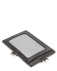 Slim Carry Leather Card Lanyard - Black