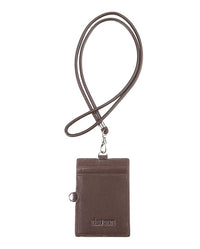 Slim Carry Leather Card Lanyard - Brown