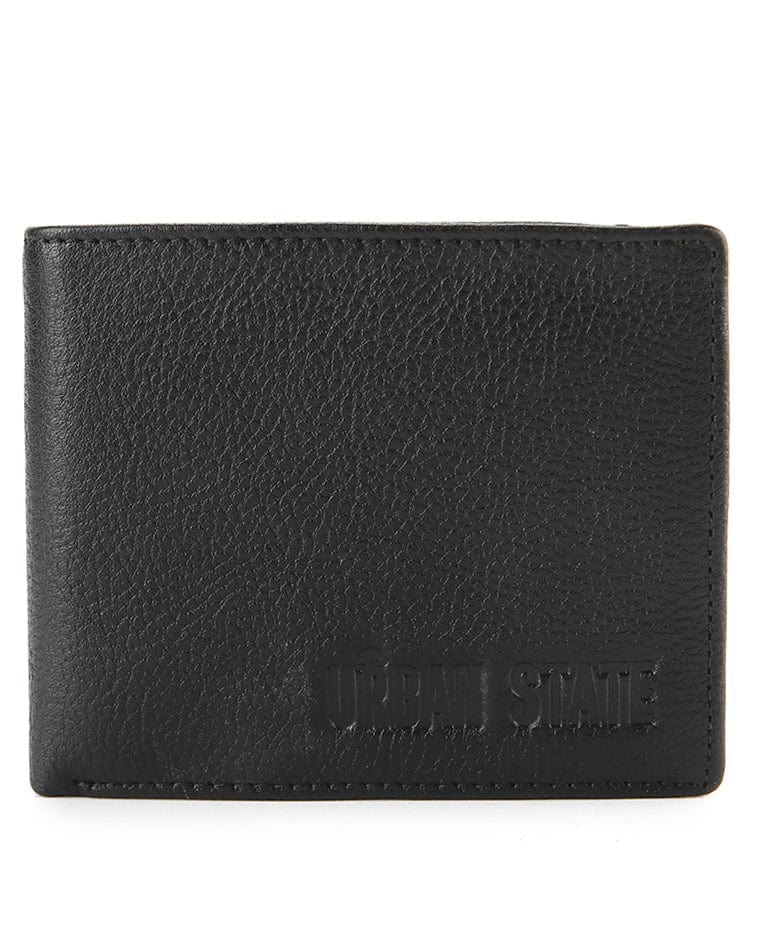 Urban Fold Leather Wallet - Black