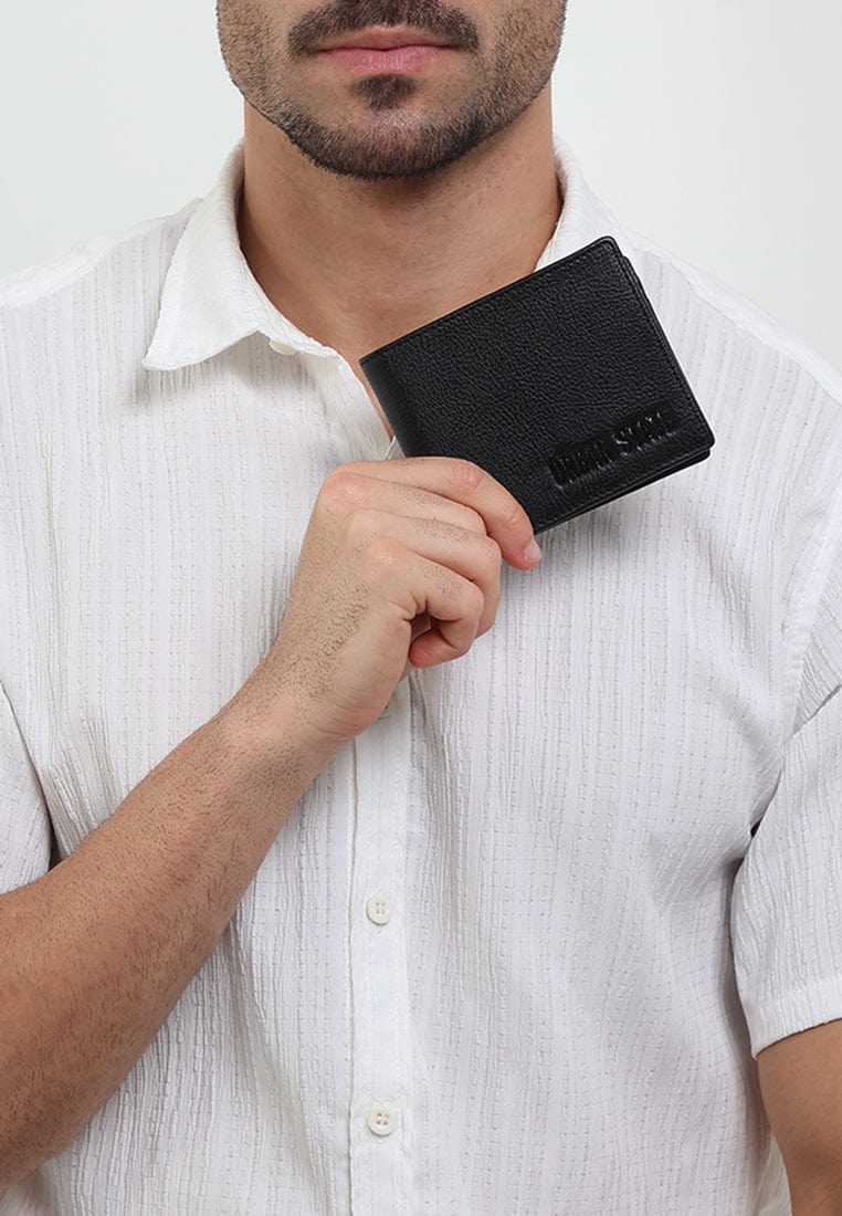 Urban Fold Leather Wallet - Black