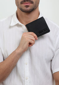 Urban Fold Leather Wallet - Black