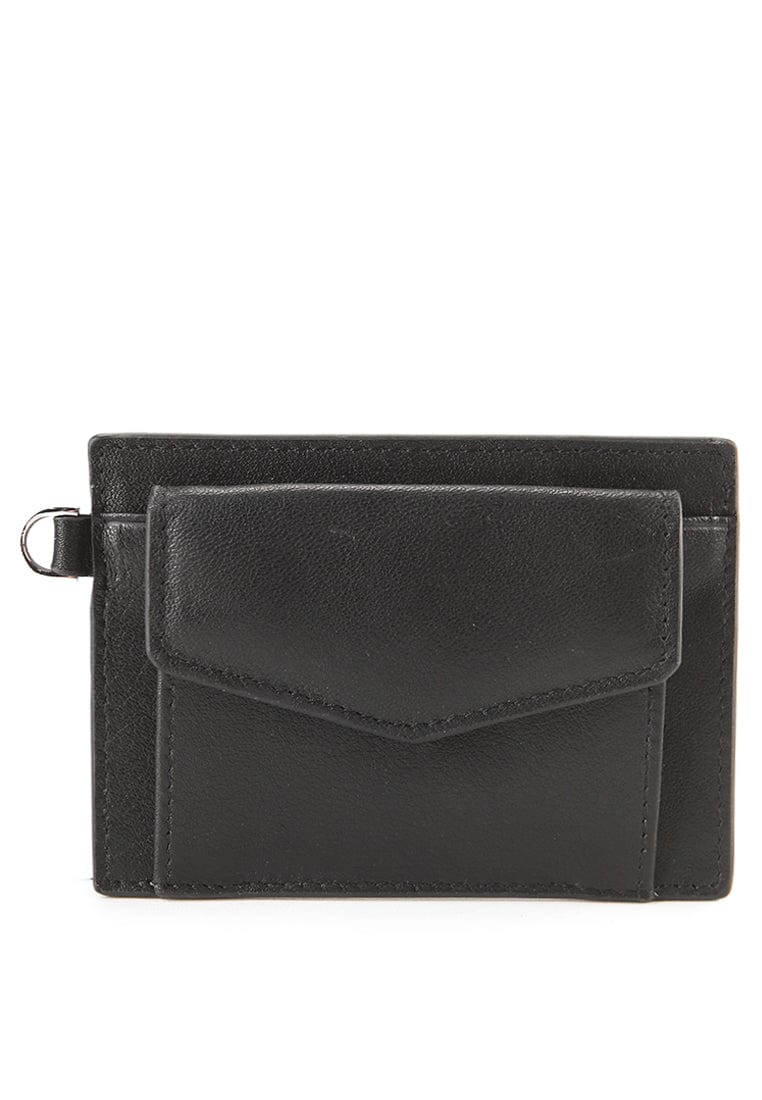 Everyday Snap Leather Card Wallet - Black