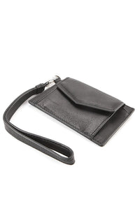 Everyday Snap Leather Card Wallet - Black