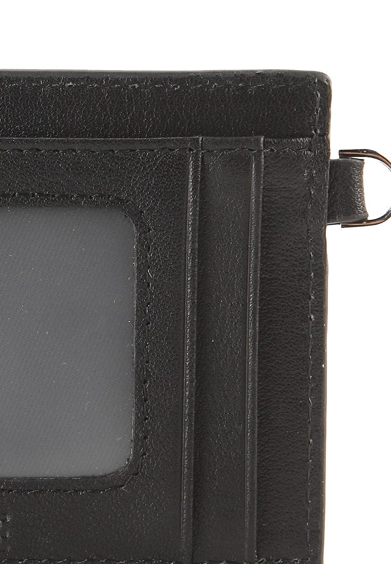 Everyday Snap Leather Card Wallet - Black