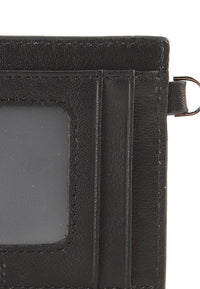 Everyday Snap Leather Card Wallet - Black