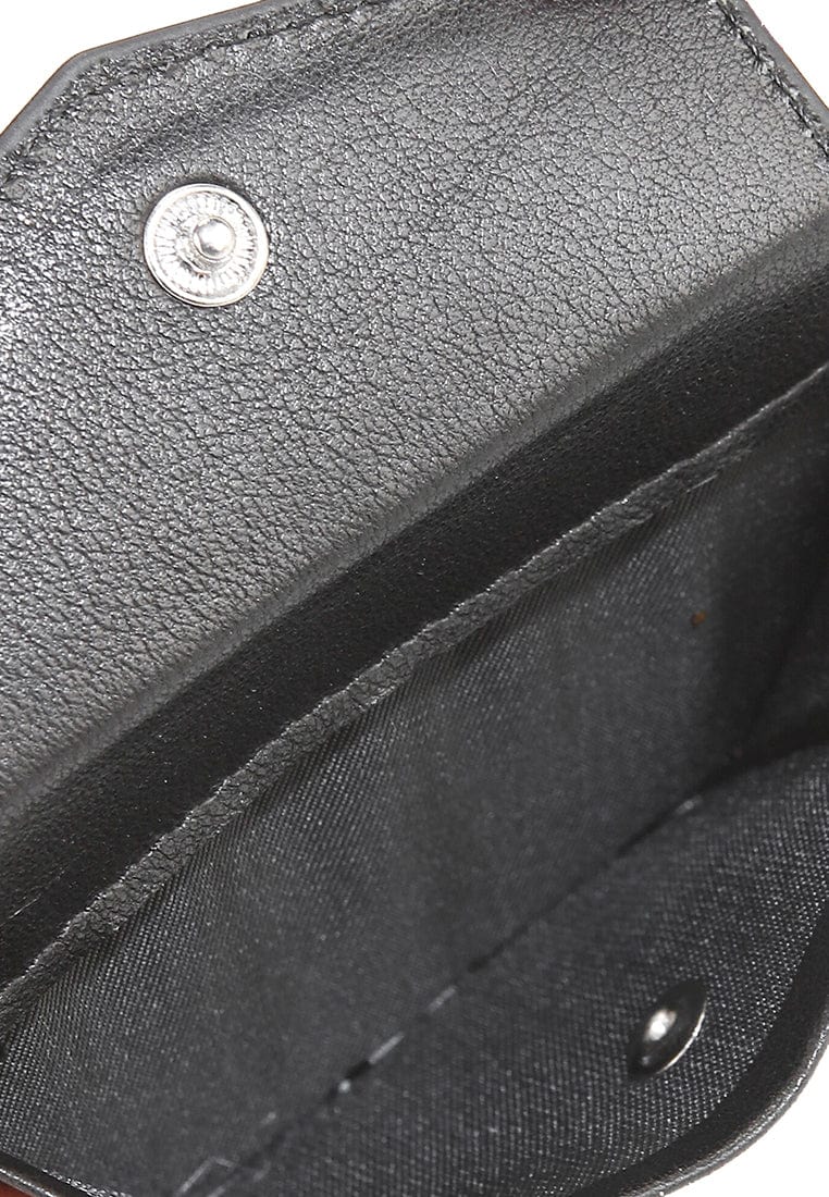 Everyday Snap Leather Card Wallet - Black