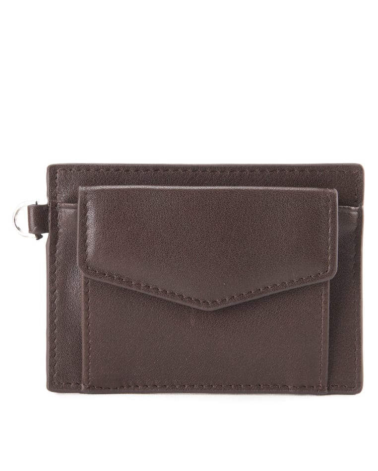 Everyday Snap Leather Card Wallet - Brown