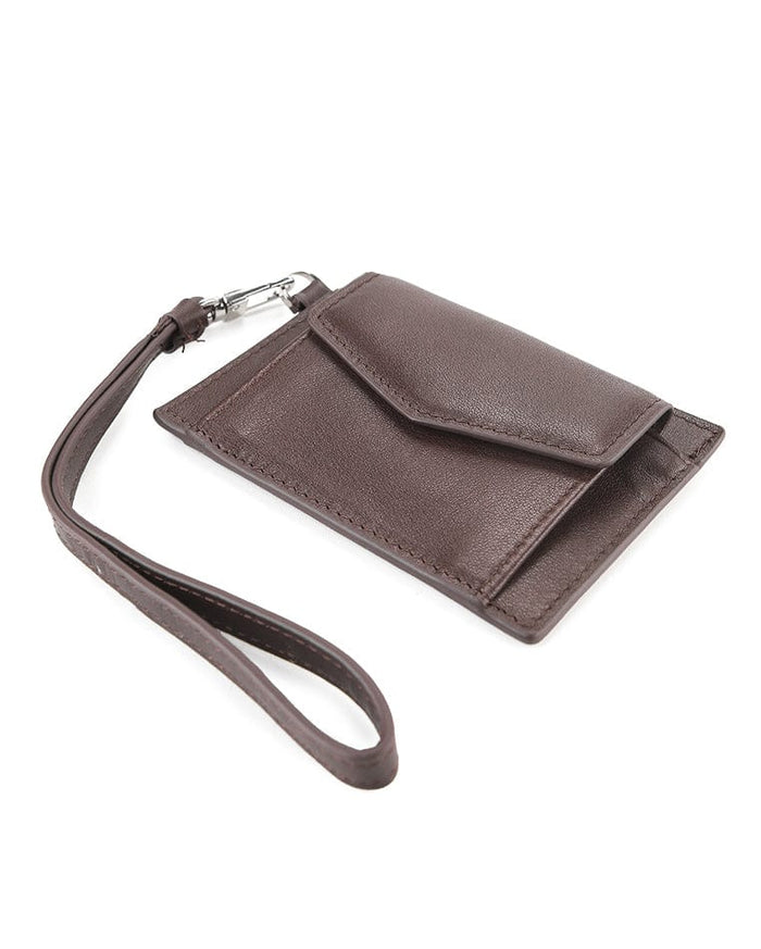 Everyday Snap Leather Card Wallet - Brown