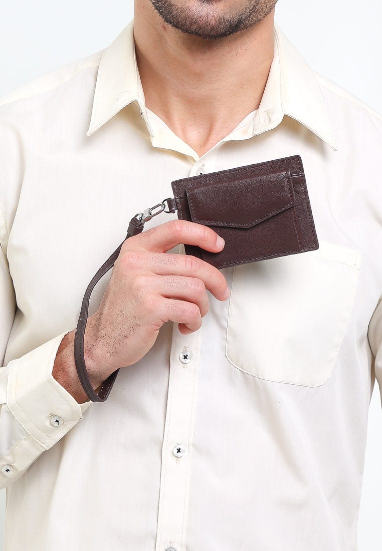 Everyday Snap Leather Card Wallet - Brown