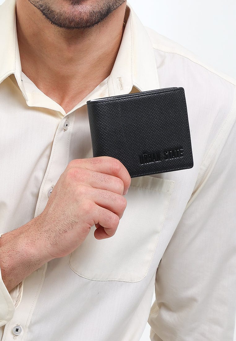 Metro Fold Leather Wallet - Black