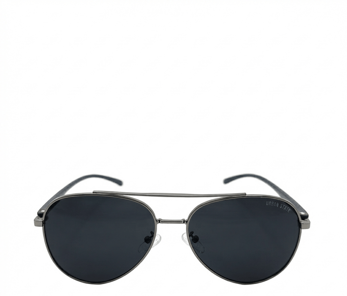 Polarized Eclipse Aviator Frame Sunglasses - Black Silver