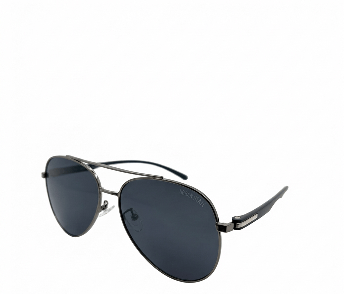Polarized Eclipse Aviator Frame Sunglasses - Black Silver