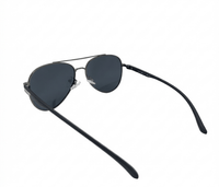 Polarized Eclipse Aviator Frame Sunglasses - Black Silver