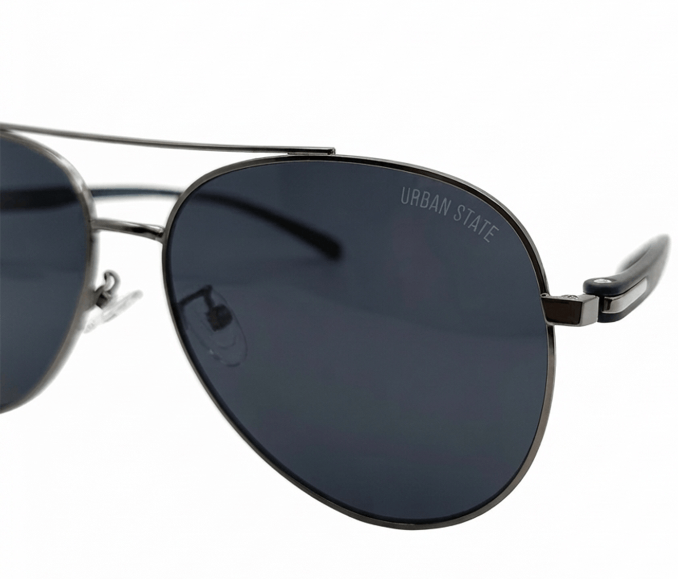 Polarized Eclipse Aviator Frame Sunglasses - Black Silver