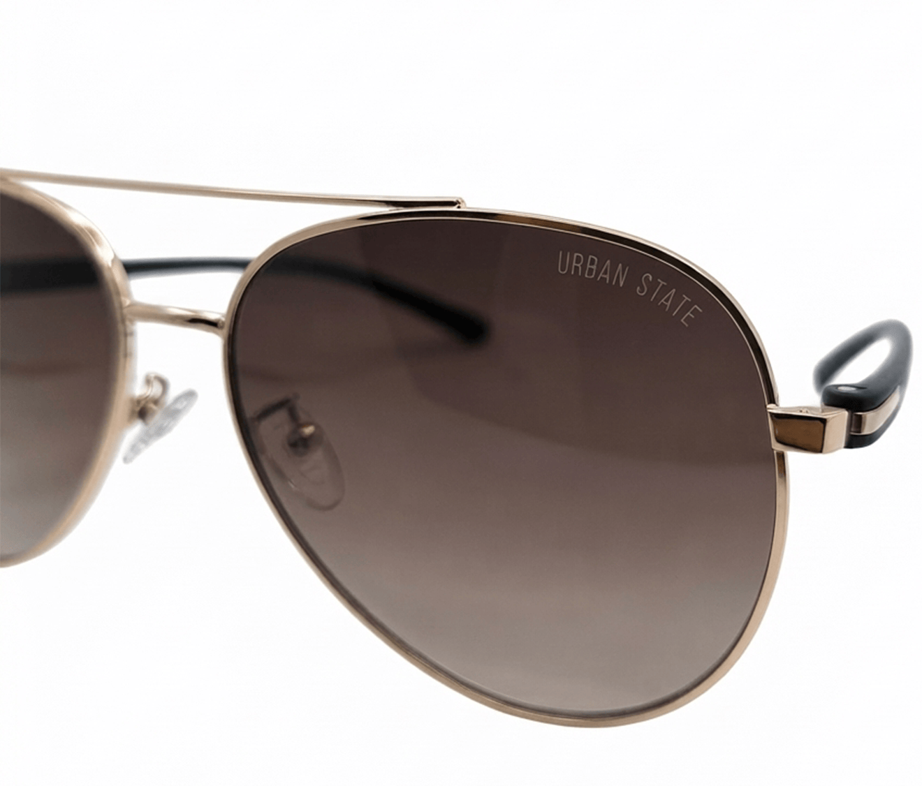 Polarized Eclipse Aviator Frame Sunglasses - Brown Gold