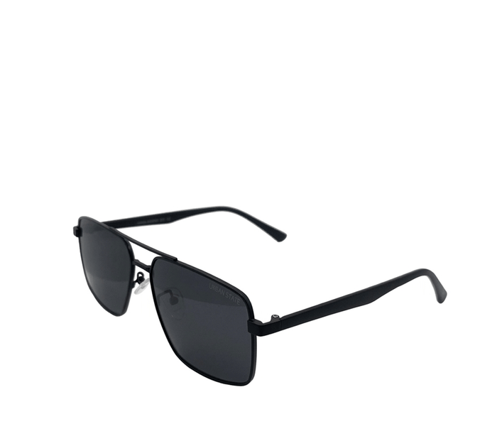 Polarized Aviar Square Frame Sunglasses - Black Black