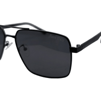 Polarized Aviar Square Frame Sunglasses - Black Black