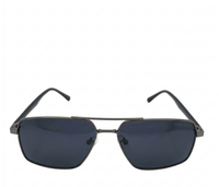 Polarized Aviar Square Frame Sunglasses - Black Silver