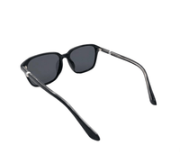 Polarized Haze Square Frame Sunglasses - Black Black