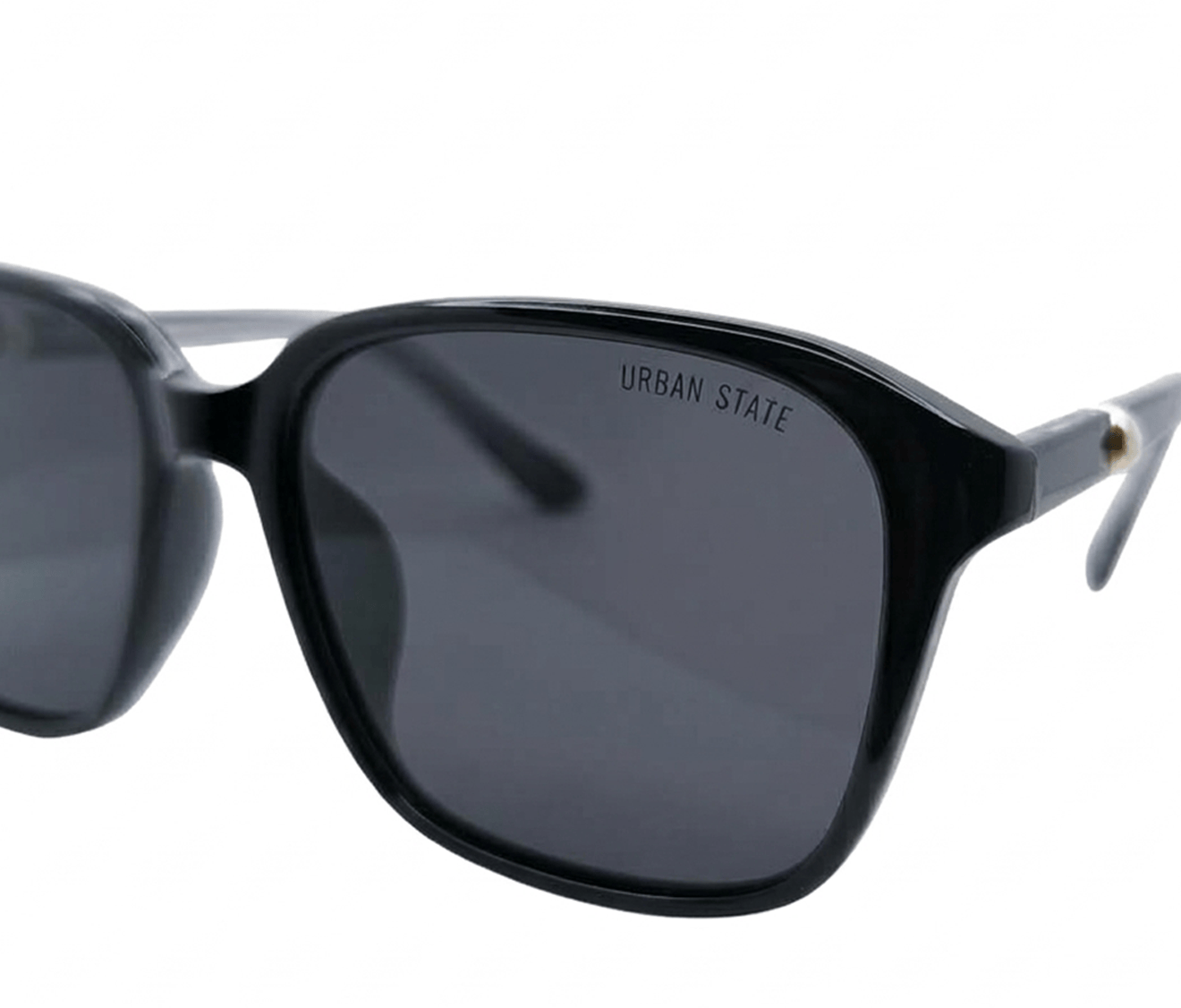 Polarized Haze Square Frame Sunglasses - Black Black
