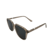 Polarized Haze Square Frame Sunglasses - Black Clear