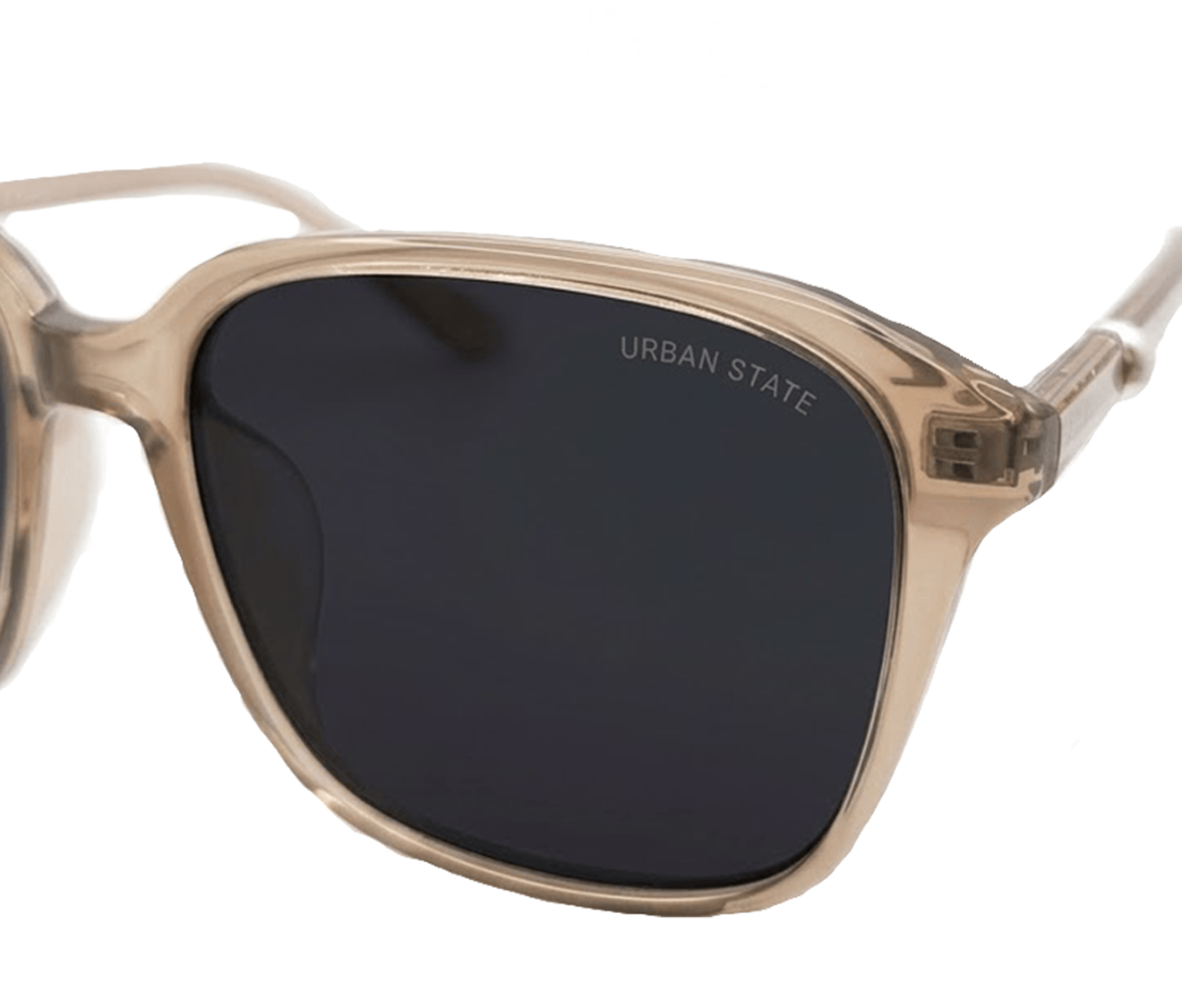 Polarized Haze Square Frame Sunglasses - Black Clear