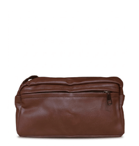 Distressed Leather Crossbody Pouch - Non-Detachable Strap - Dark Brown