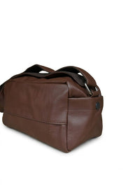 Distressed Leather Crossbody Pouch - Dark Brown