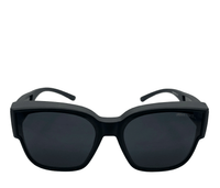 Polarized Shift Clip-On Square Frame Sunglasses - Black Black