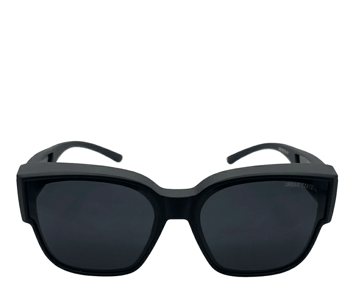 Polarized Shift Clip-On Square Frame Sunglasses - Black Black