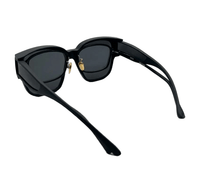 Polarized Shift Clip-On Square Frame Sunglasses - Black Black