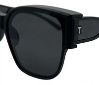 Polarized Shift Clip-On Square Frame Sunglasses - Black Black