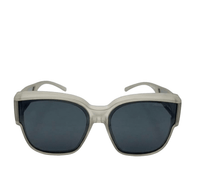 Polarized Shift Clip-On Square Frame Sunglasses - Black Grey
